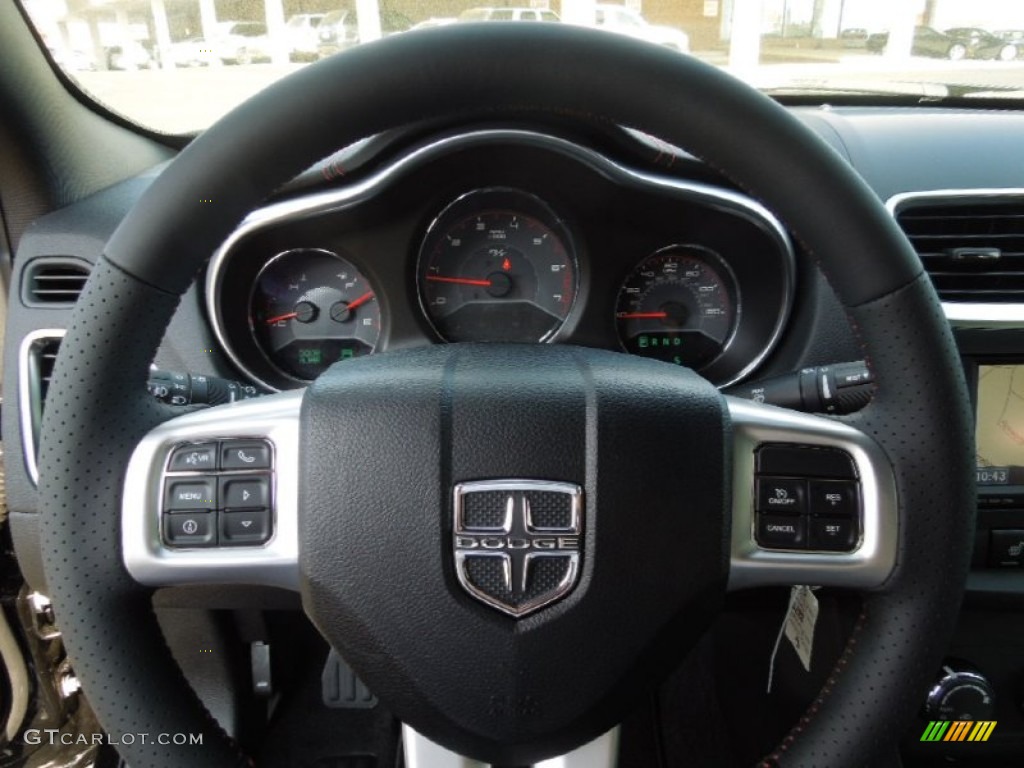 2012 Avenger R/T - Black / Black/Silver/Red photo #15