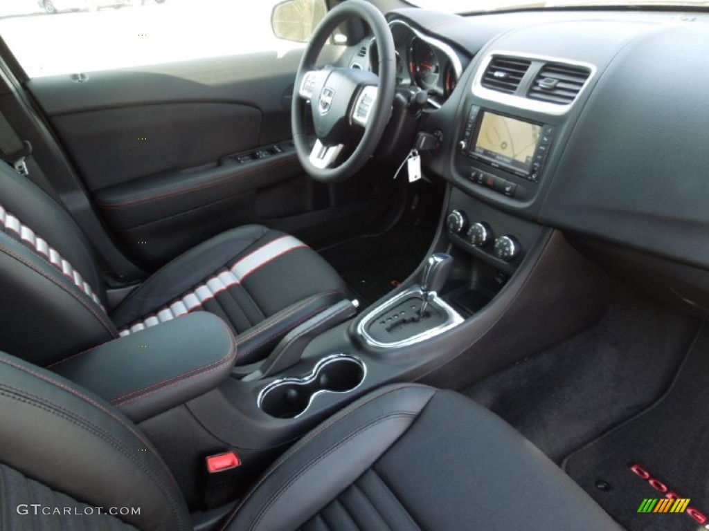 2012 Avenger R/T - Black / Black/Silver/Red photo #23