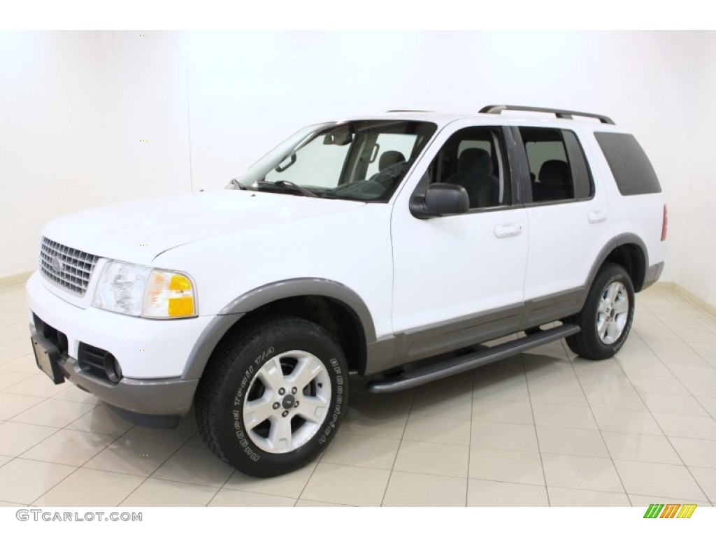 2003 Explorer XLT 4x4 - Oxford White / Graphite Grey photo #3