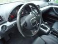 2007 Audi S4 Ebony Interior Steering Wheel Photo
