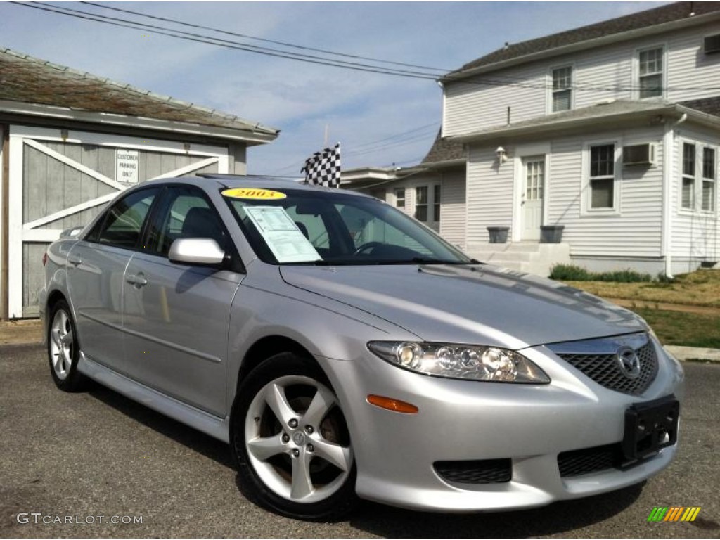 2003 MAZDA6 i Sedan - Satin Silver Metallic / Black photo #1