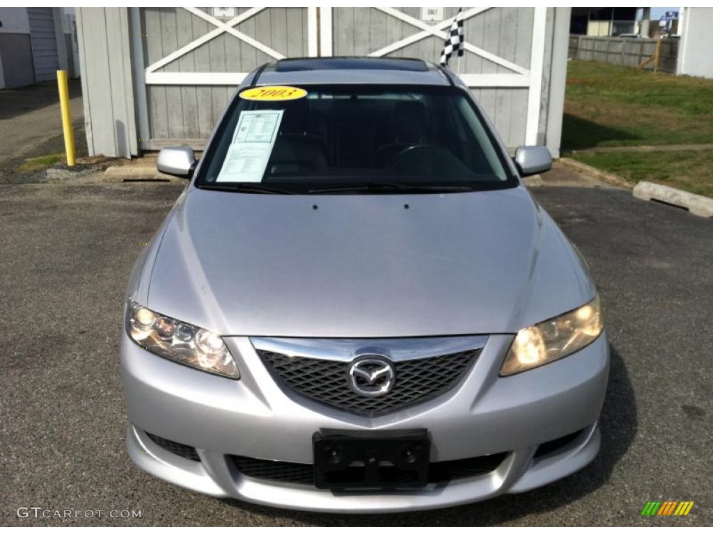 2003 MAZDA6 i Sedan - Satin Silver Metallic / Black photo #9
