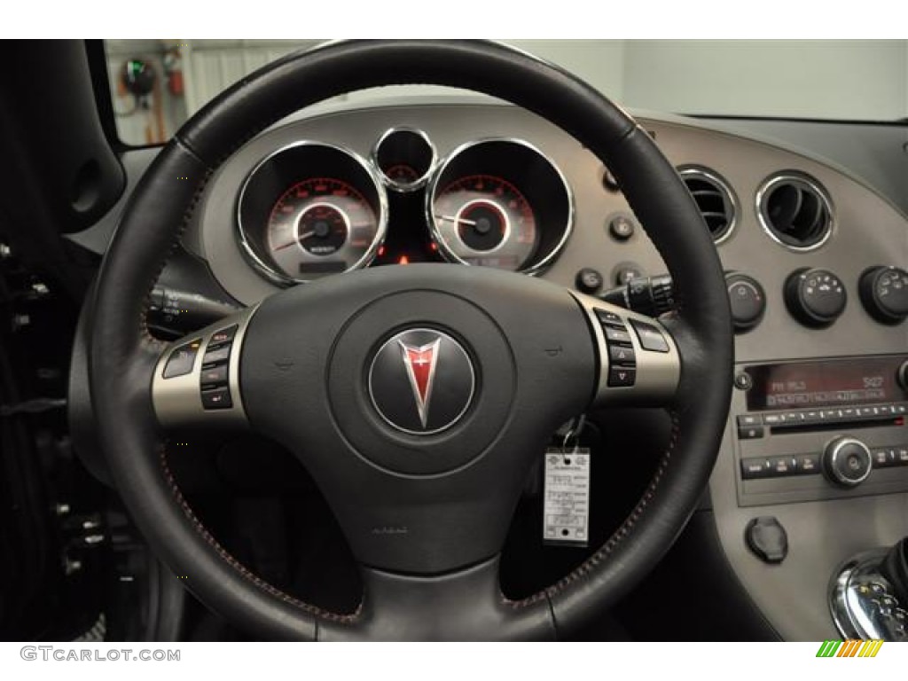 2008 Pontiac Solstice GXP Roadster Ebony Steering Wheel Photo #62847412