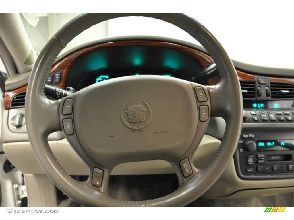 2000 Cadillac DeVille Sedan Neutral Shale Steering Wheel Photo #62847612