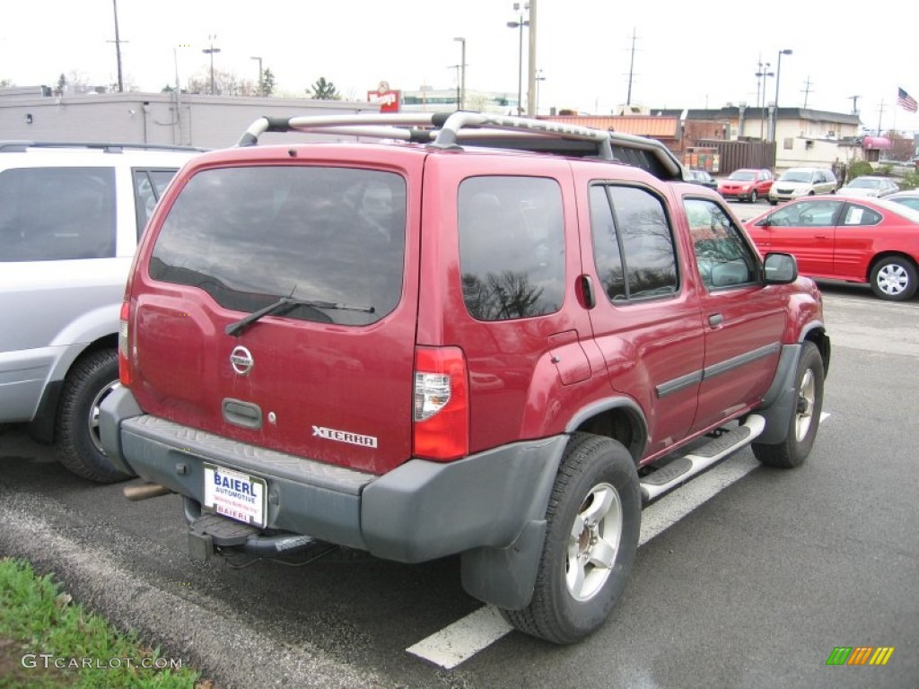 2004 Xterra XE 4x4 - Thermal Red Metallic / Gray photo #3