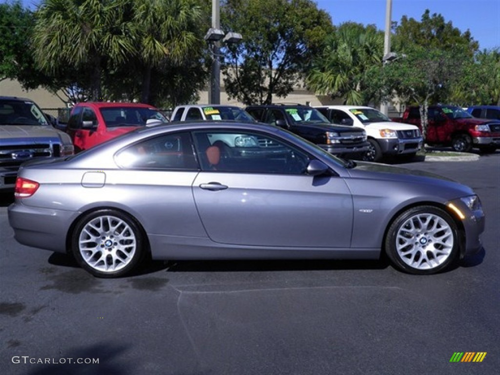 2009 3 Series 328i Coupe - Space Grey Metallic / Coral Red/Black Dakota Leather photo #12