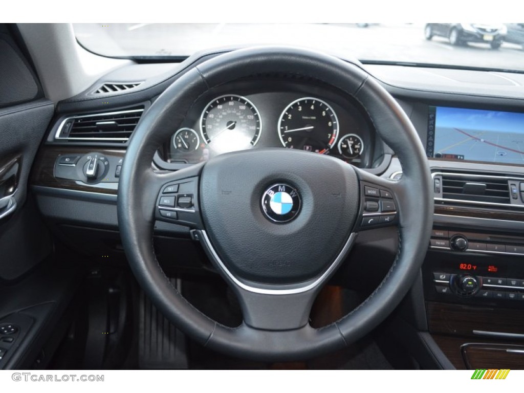 2009 BMW 7 Series 750i Sedan Black Nappa Leather Steering Wheel Photo #62850916