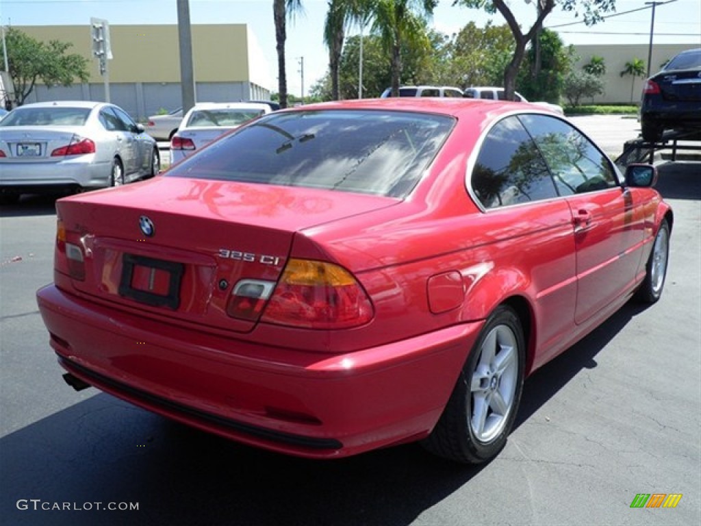 2002 3 Series 325i Coupe - Electric Red / Sand photo #11