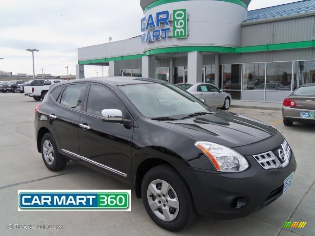 2011 Rogue S AWD - Wicked Black / Gray photo #1