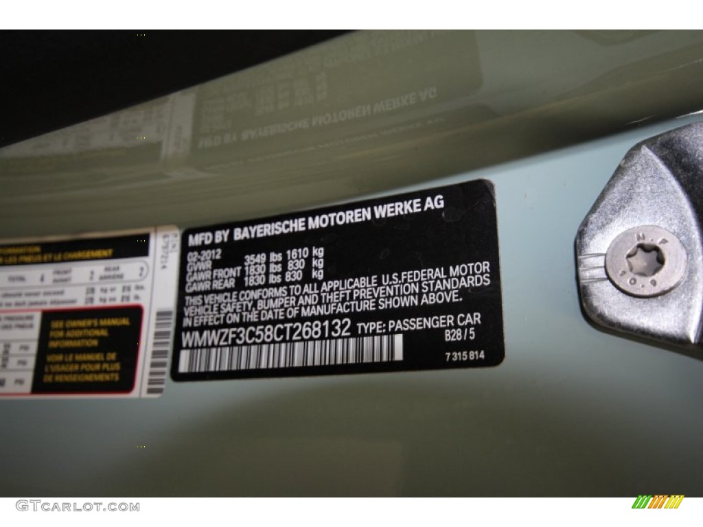 2012 Cooper Color Code B28 for Ice Blue Photo #62855238