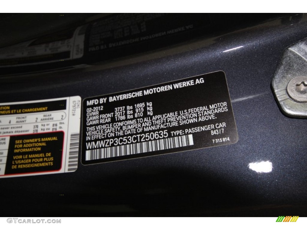 2012 Cooper Color Code B43 for Highclass Gray Metallic Photo #62855648