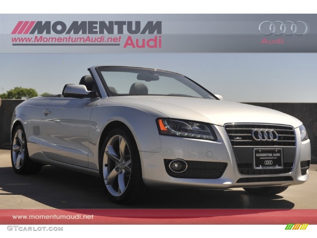 2012 A5 2.0T quattro Cabriolet - Ice Silver Metallic / Black photo #1