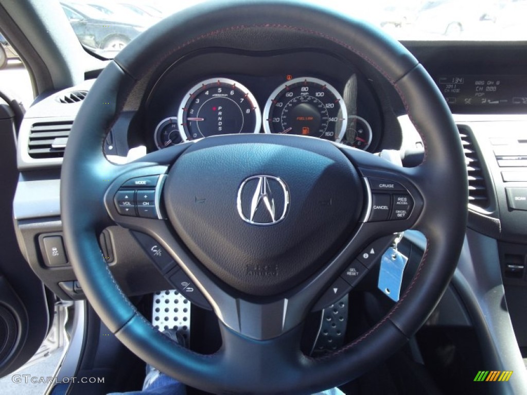 2012 Acura TSX Special Edition Sedan Ebony Steering Wheel Photo #62857831