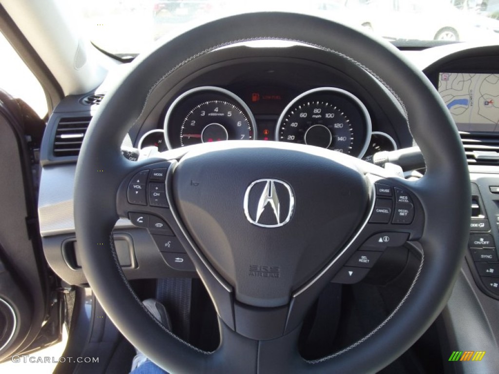 2012 Acura TL 3.7 SH-AWD Technology Taupe Steering Wheel Photo #62857963
