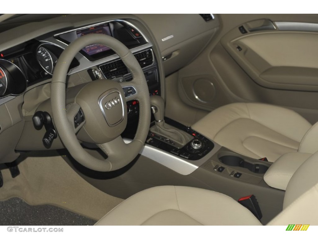 Cardamom Beige Interior 2012 Audi A5 2.0T quattro Cabriolet Photo #62857966