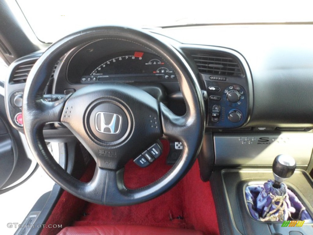 2007 Honda S2000 Roadster Black/Red Steering Wheel Photo #62858724