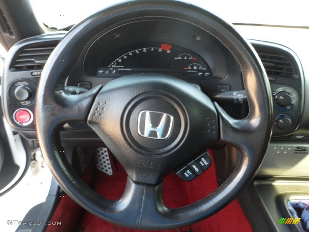 2007 Honda S2000 Roadster Black/Red Steering Wheel Photo #62858754