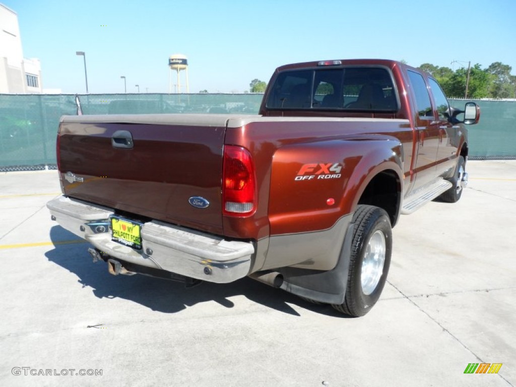 2006 F350 Super Duty Lariat FX4 Crew Cab 4x4 Dually - Dark Copper Metallic / Castano Brown Leather photo #3