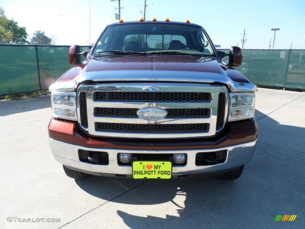 2006 F350 Super Duty Lariat FX4 Crew Cab 4x4 Dually - Dark Copper Metallic / Castano Brown Leather photo #8