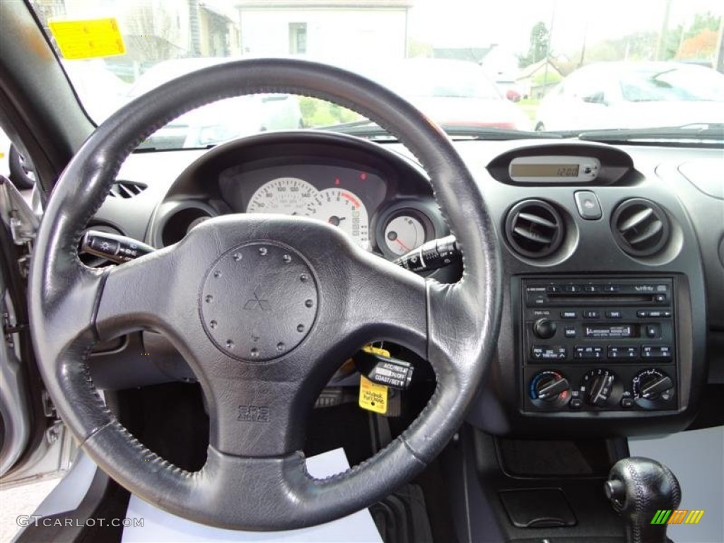 2001 Mitsubishi Eclipse GT Coupe Black Steering Wheel Photo #62859115