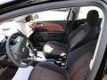 2012 Chevrolet Sonic Jet Black/Brick Interior Front Seat Photo