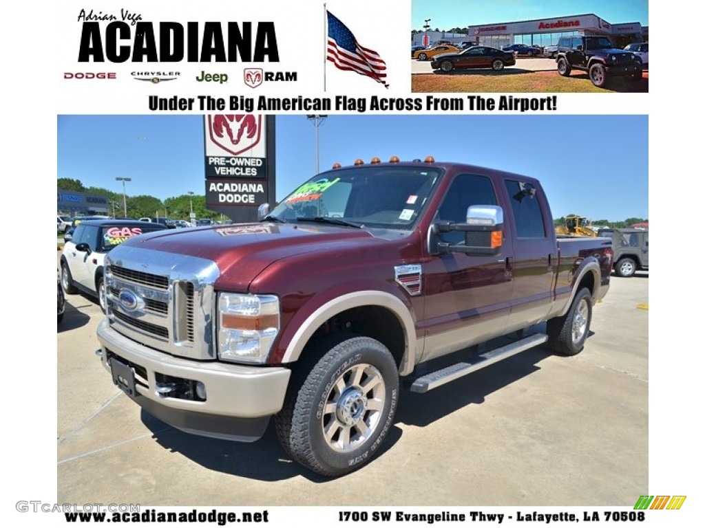 2009 F250 Super Duty King Ranch Crew Cab 4x4 - Royal Red Metallic / Chaparral Leather photo #1