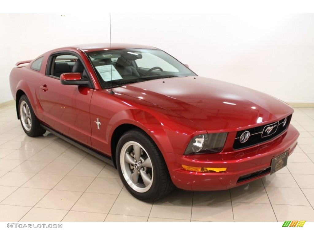 2006 Mustang V6 Deluxe Coupe - Redfire Metallic / Light Graphite photo #1