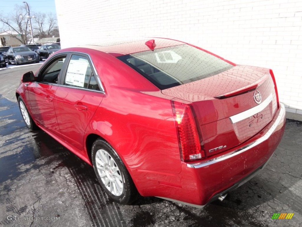 2012 CTS 4 3.0 AWD Sedan - Crystal Red Tintcoat / Light Titanium/Ebony photo #5