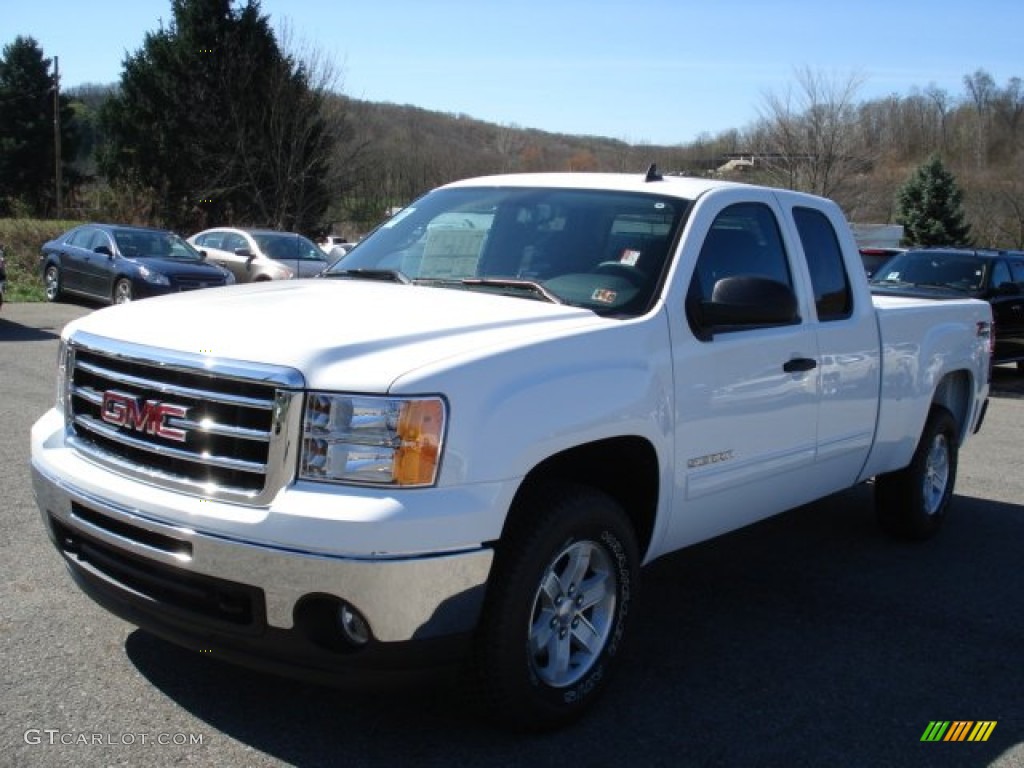 2012 Sierra 1500 SLE Extended Cab 4x4 - Summit White / Ebony photo #2