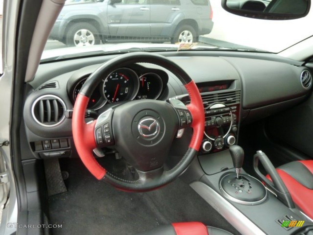 2004 Mazda RX-8 Grand Touring Black/Red Dashboard Photo #62866601