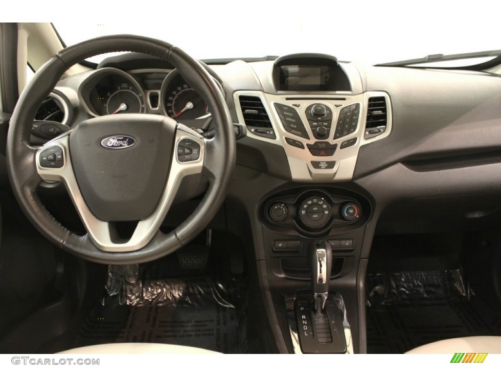 2011 Ford Fiesta SEL Sedan Cashmere/Charcoal Black Leather Dashboard Photo #62866825