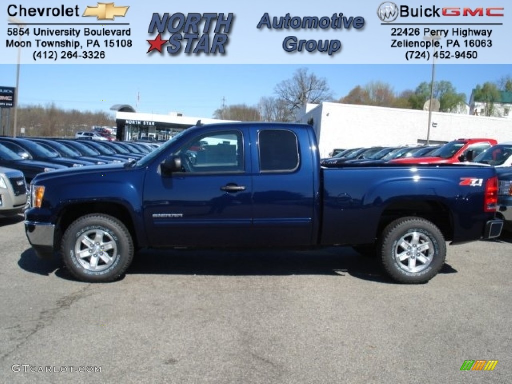 2012 Sierra 1500 SLE Extended Cab 4x4 - Onyx Black / Ebony photo #1