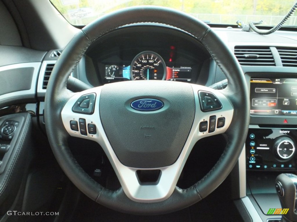 2012 Ford Explorer Limited Charcoal Black Steering Wheel Photo #62867690