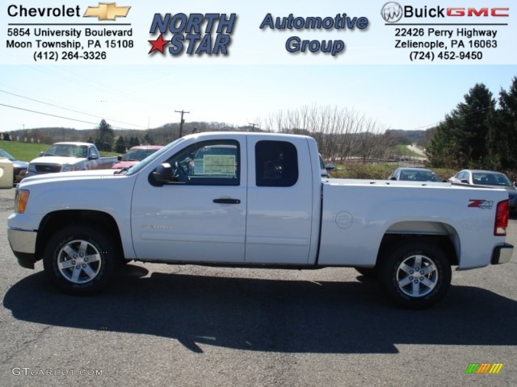 2012 Sierra 1500 SLE Extended Cab 4x4 - Summit White / Ebony photo #1