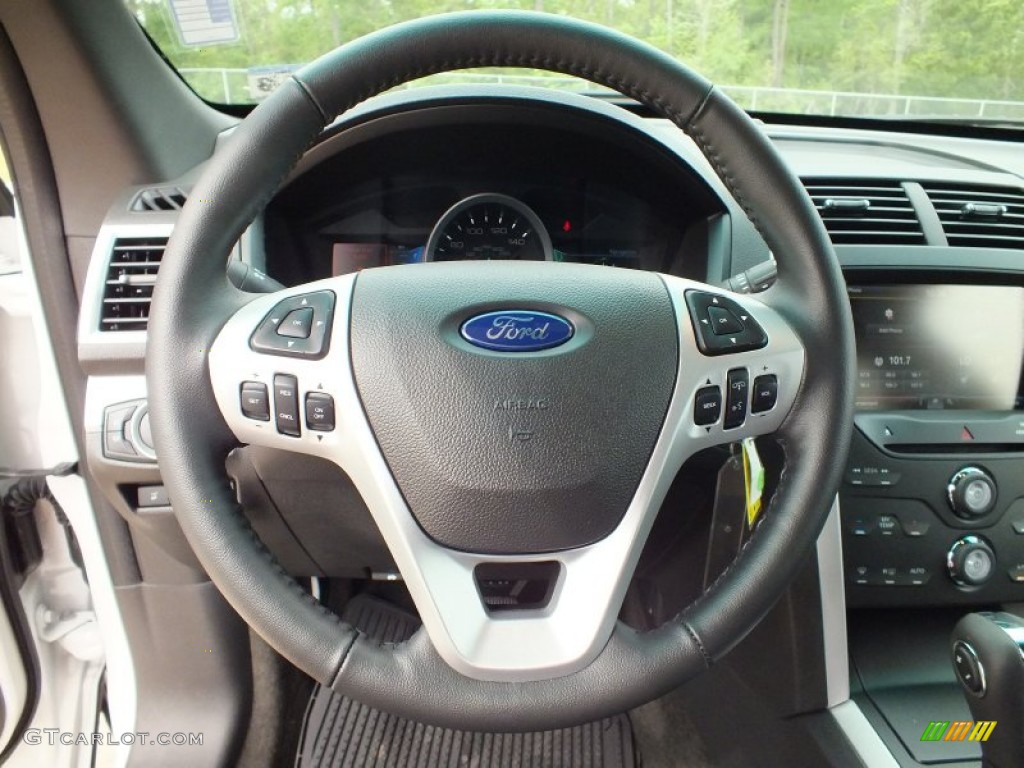 2012 Ford Explorer XLT Charcoal Black Steering Wheel Photo #62868194