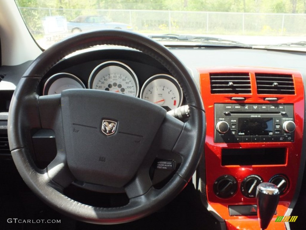 2009 Dodge Caliber SXT Dark Slate Gray/Red Dashboard Photo #62868964