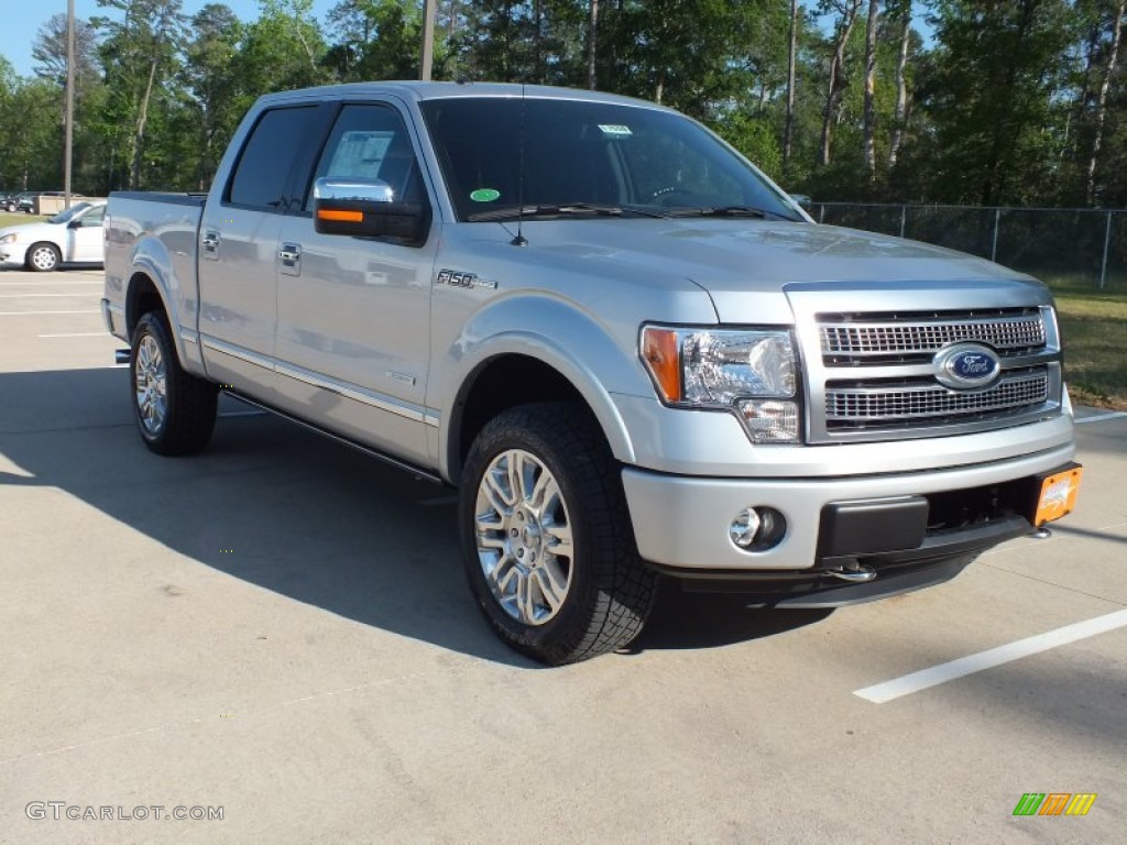 2012 F150 Platinum SuperCrew 4x4 - Ingot Silver Metallic / Platinum Sienna Brown/Black Leather photo #1