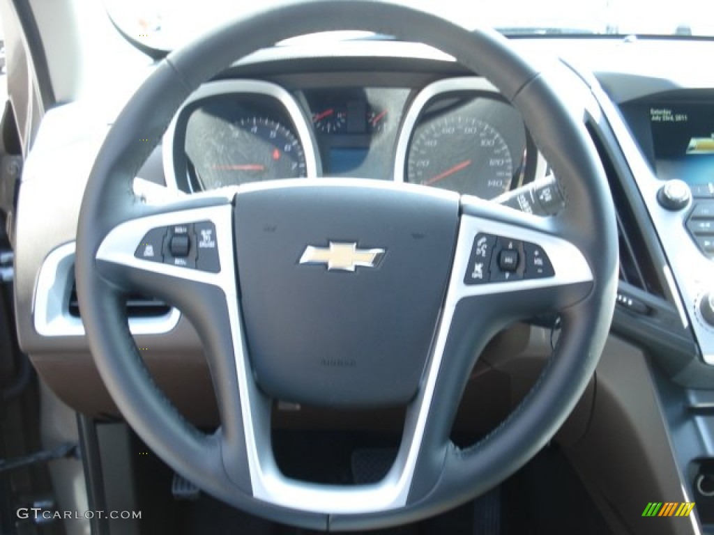 2012 Chevrolet Equinox LT AWD Brownstone/Jet Black Steering Wheel Photo #62871794