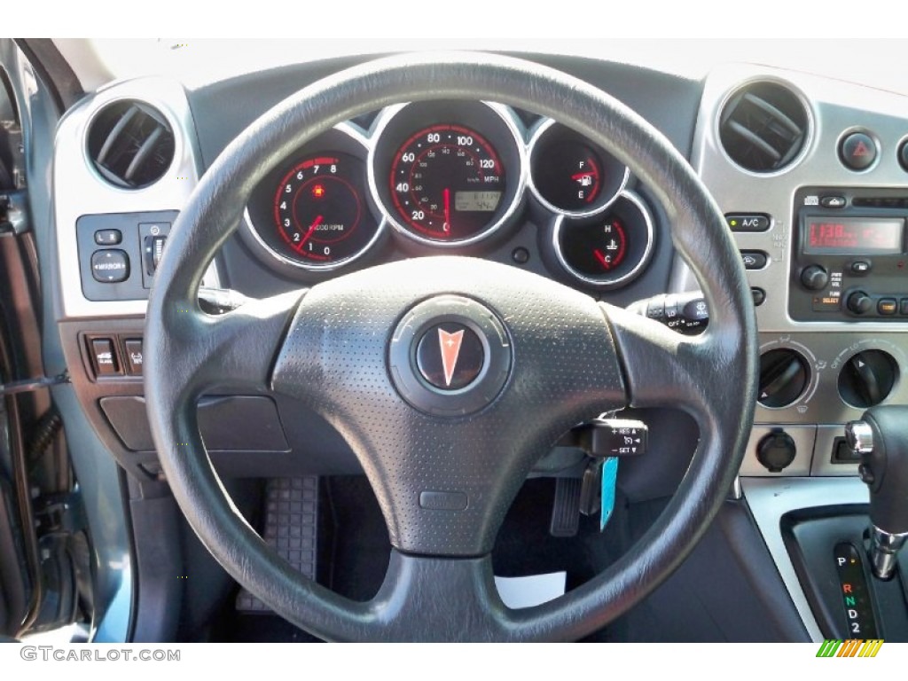 2006 Pontiac Vibe Standard Vibe Model Graphite Black Steering Wheel Photo #62872609