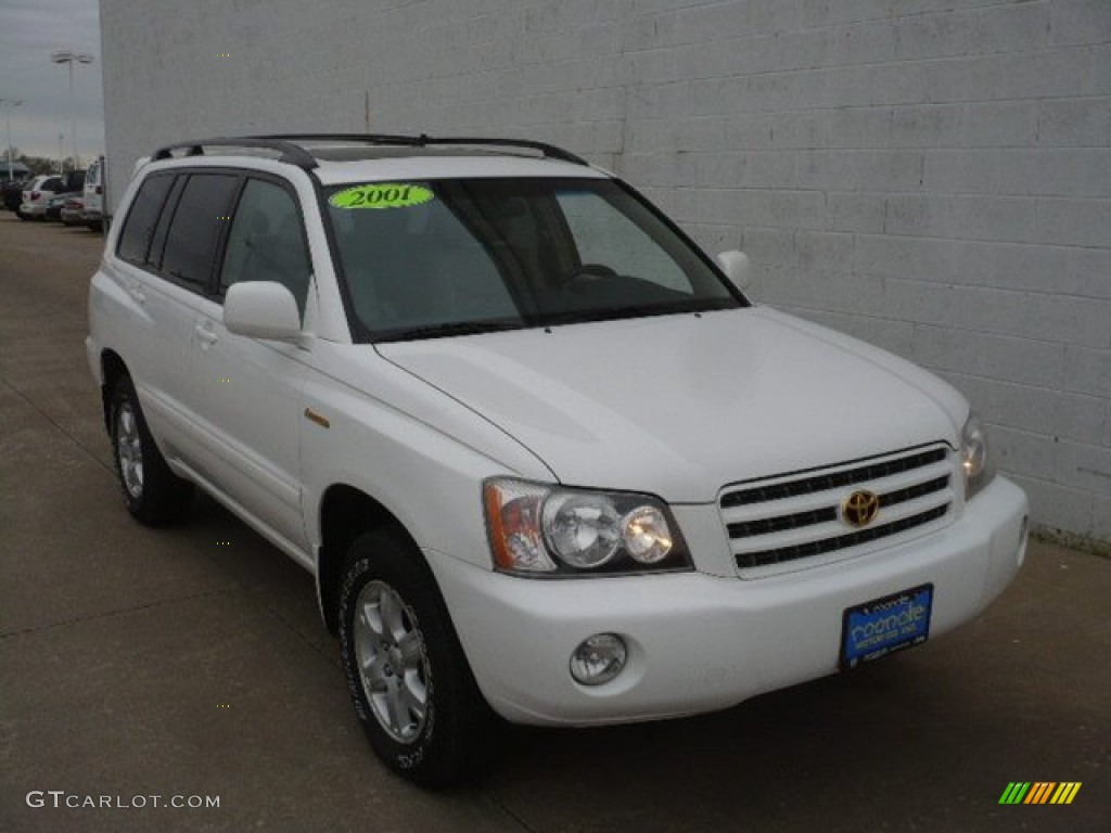 2001 Highlander Limited 4WD - Super White / Ivory photo #1