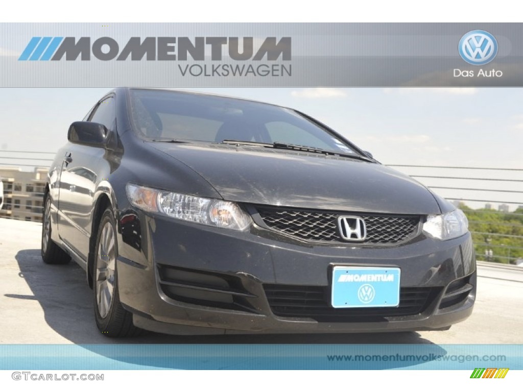 2010 Civic EX Coupe - Crystal Black Pearl / Gray photo #1