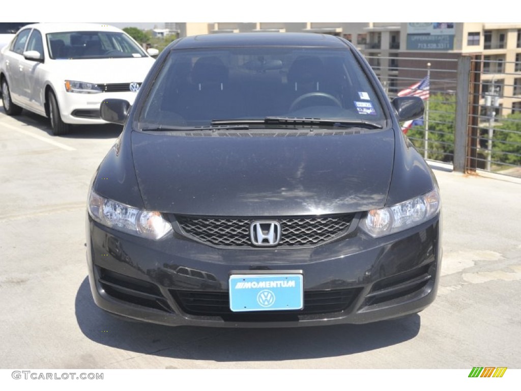 2010 Civic EX Coupe - Crystal Black Pearl / Gray photo #2