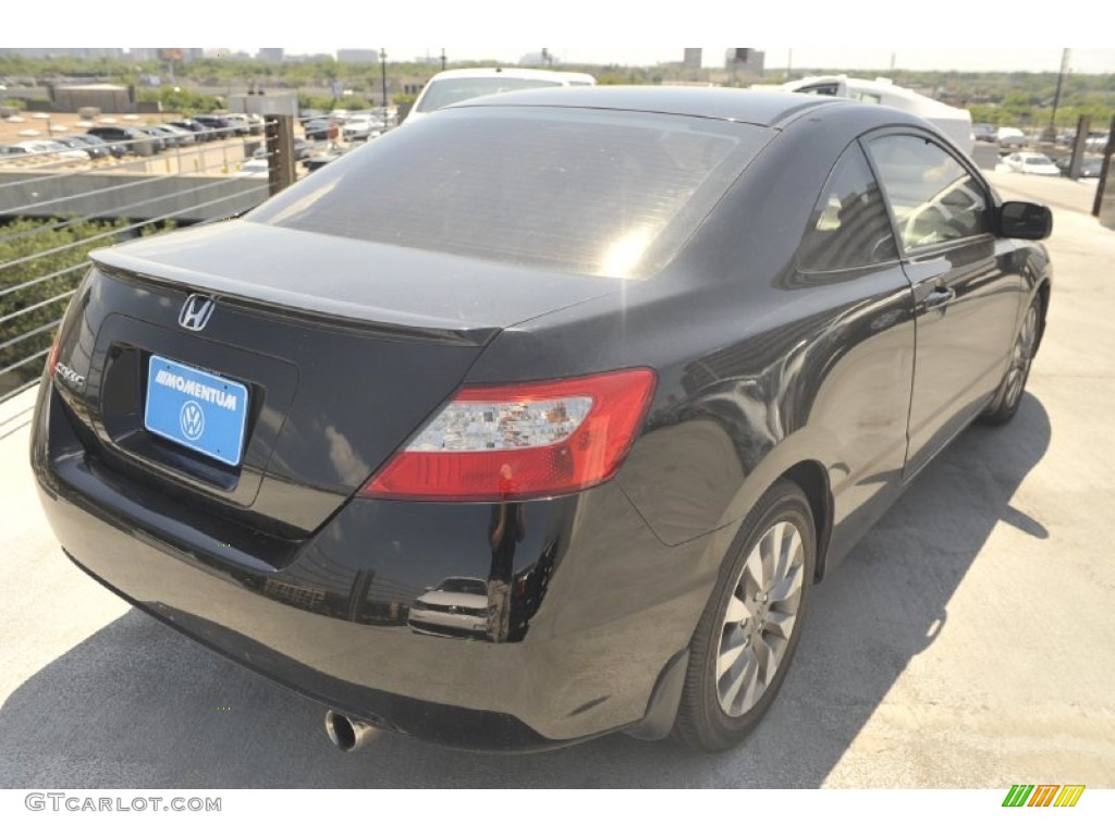 2010 Civic EX Coupe - Crystal Black Pearl / Gray photo #5