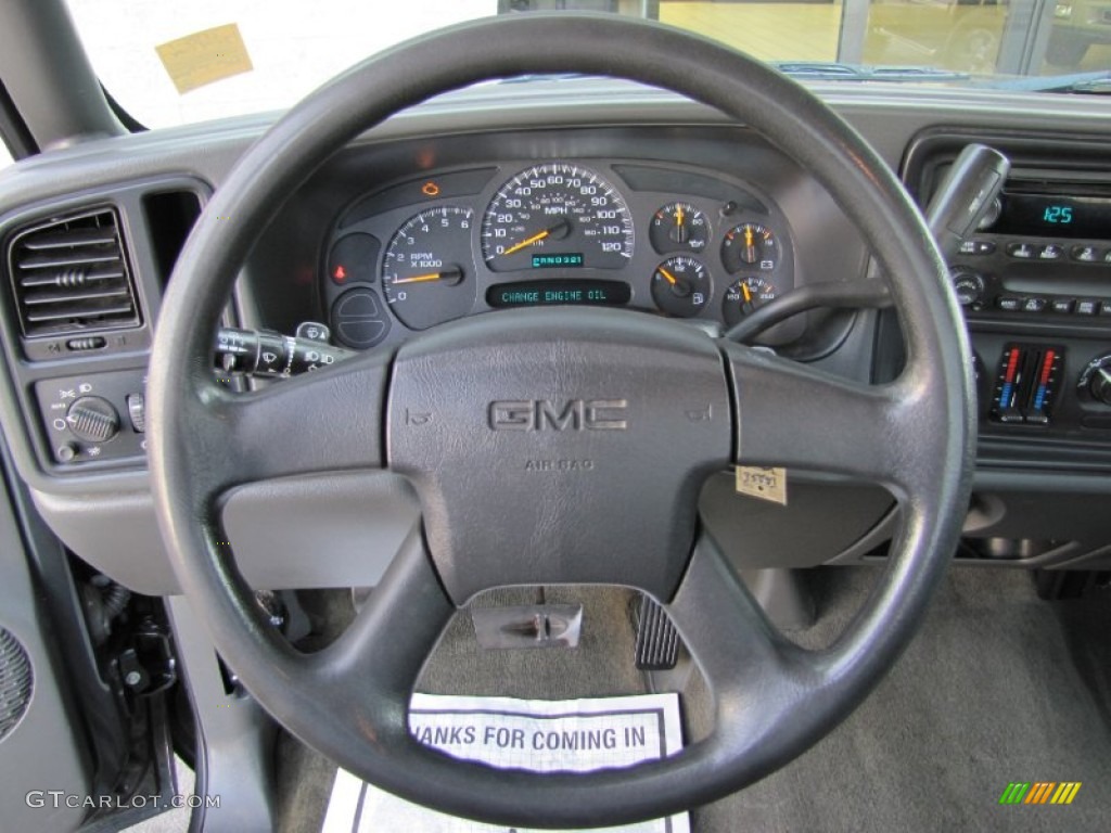 2004 GMC Sierra 1500 SLE Regular Cab Dark Pewter Steering Wheel Photo #62881157
