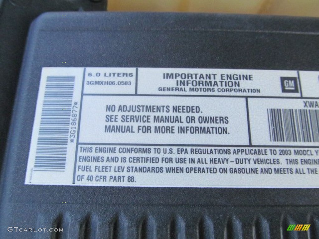 2003 Chevrolet Suburban 2500 LT 4x4 Info Tag Photo #62882684