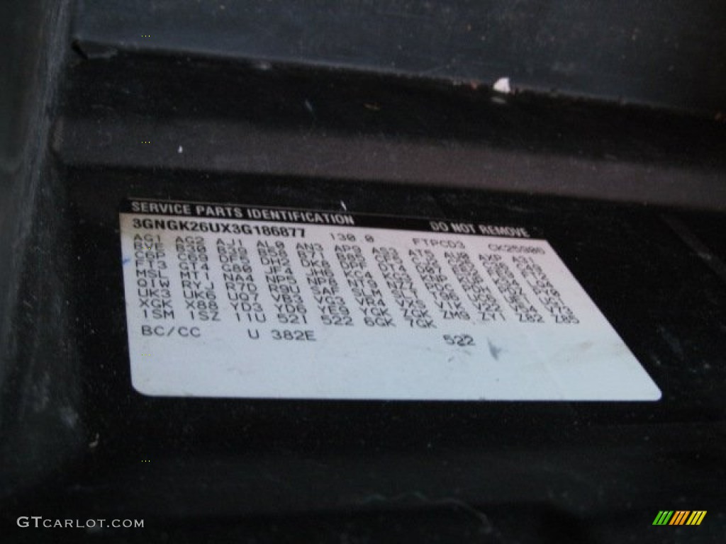 2003 Chevrolet Suburban 2500 LT 4x4 Color Code Photos
