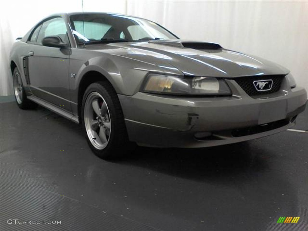 2001 Mustang GT Coupe - Mineral Grey Metallic / Dark Charcoal photo #1