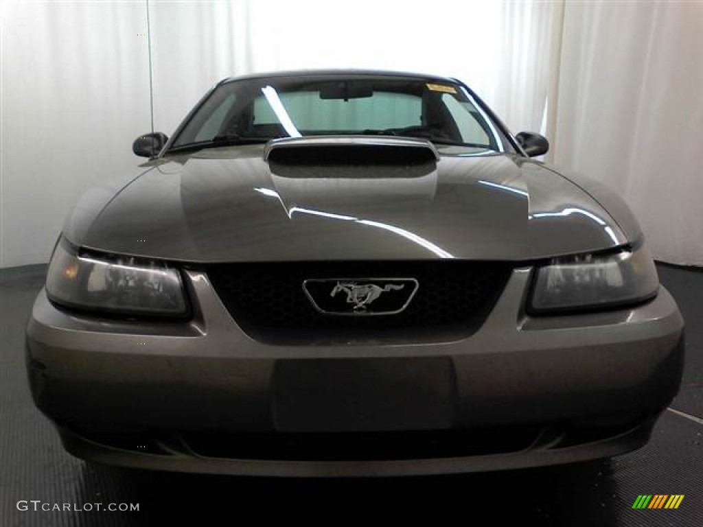 2001 Mustang GT Coupe - Mineral Grey Metallic / Dark Charcoal photo #2