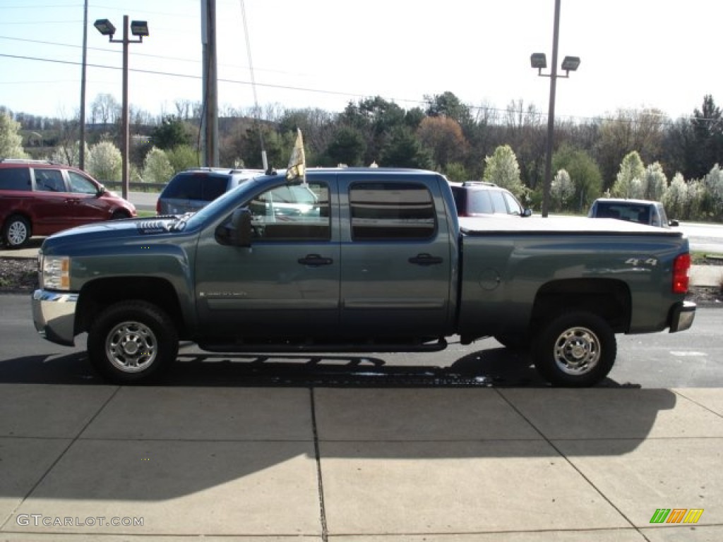 2008 Silverado 2500HD LT Crew Cab 4x4 - Blue Granite Metallic / Ebony Black photo #5