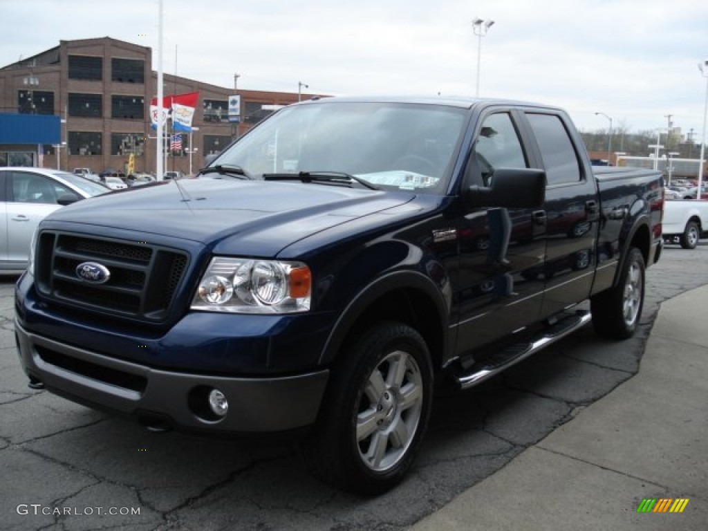 2008 F150 FX4 SuperCrew 4x4 - Dark Blue Pearl Metallic / Black photo #4